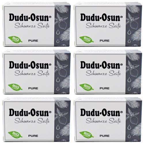 6 x Schwarze Seife Dudu Osun Pure 150g