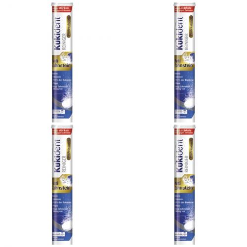 4 x Kukident Anti Zahnstein Reinigungstabletten Gebissreiniger 30 Stck