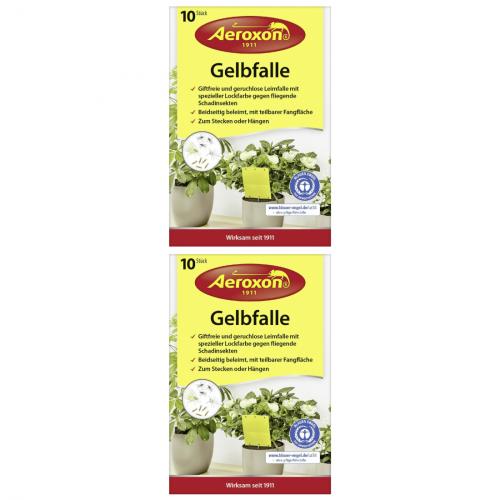 2 x Aeroxon Gelbfalle Topfpflanzen 10er Pack