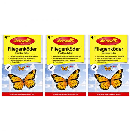 3 x Aeroxon Fliegenkder Insekten-Falter 4er Pack