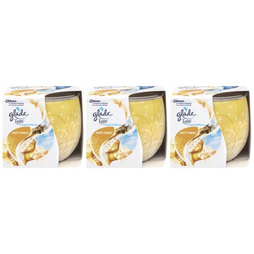 3 x Glade Brise Duftkerze Anti-Tabac 120g