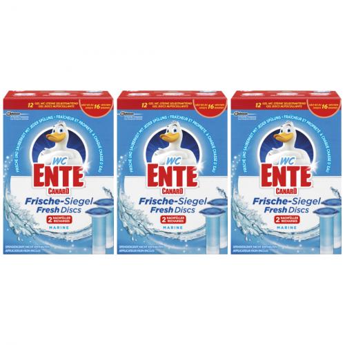 3 x WC Ente Frische Siegel Fresh Disks Marine 2x36ml (12 Stck)