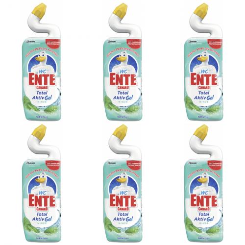 6 x WC Ente Total Active Gel Minze  750ml Flasche