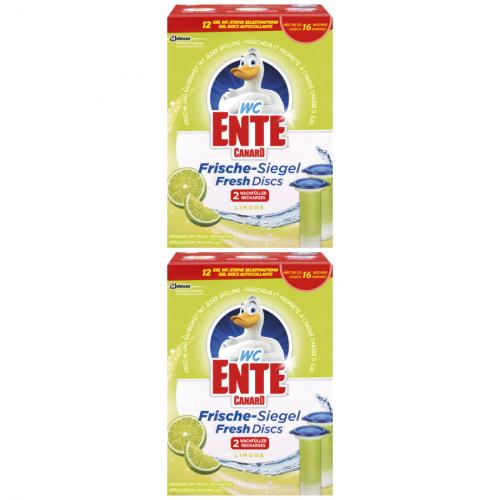 2 x WC Ente Frische Siegel Fresh Disks Limone/Limette 2x36ml