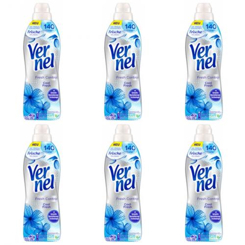 6 x Vernel Weichspler Cool Fresh 32 Waschladungen 800ml