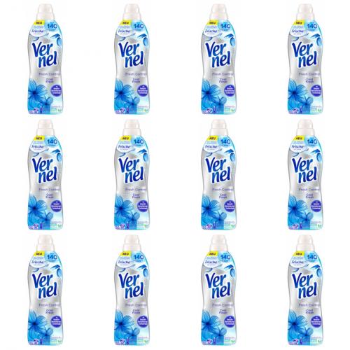 12 x Vernel Weichspler Cool Fresh 32 Waschladungen 800ml
