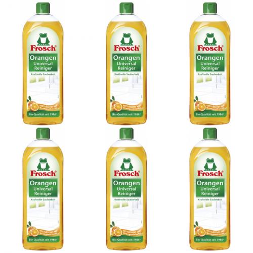 6 x Frosch Fettlsend Orangenfrische Universalreiniger 750ml Flasche