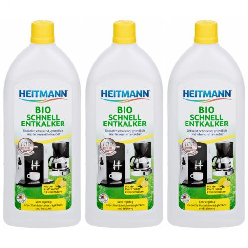 3 x Heitmann Bio Schnell Entkalker 250ml Flasche