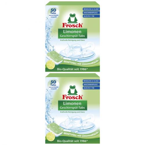 2 x Frosch Limonen Geschirrspltabs 50er Kraftvolle Reinigung All-in-One