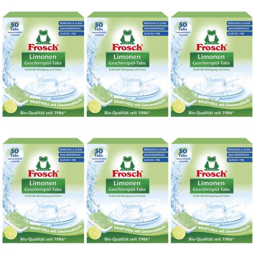 6 x Frosch Limonen Geschirrspltabs 50er Kraftvolle Reinigung All-in-One