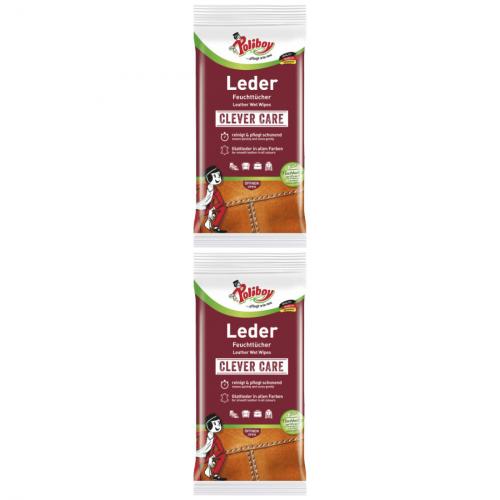 2 x Poliboy Lederpflege Feuchttcher Clever Care reinigt und pflegt schonend