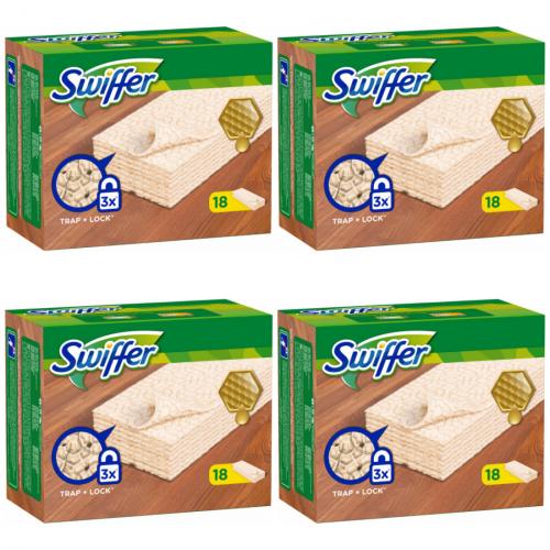 4 x Swiffer Parkett Tuch Nachfller 18er