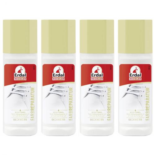 4 x Erdal Recolor Farbreparatur Deckweiss 75ml Tube