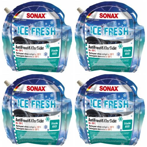 4 x Sonax Antifrost und Klarsicht 3L Icefresh bis -20 Grad Frische Kick