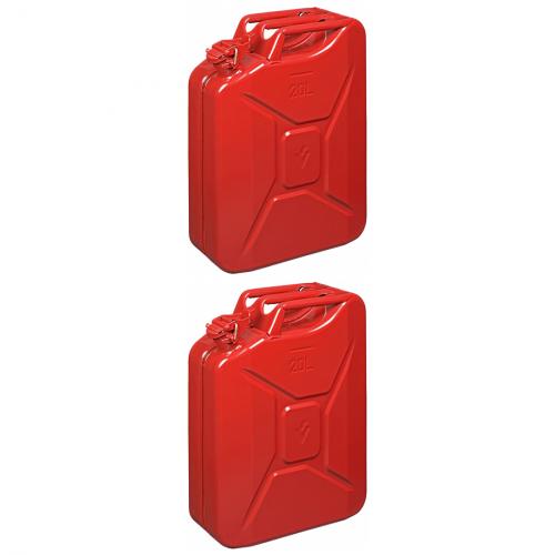 2 x Benzinkanister 20L metall rot UN- & TUEV/GS-geprueft