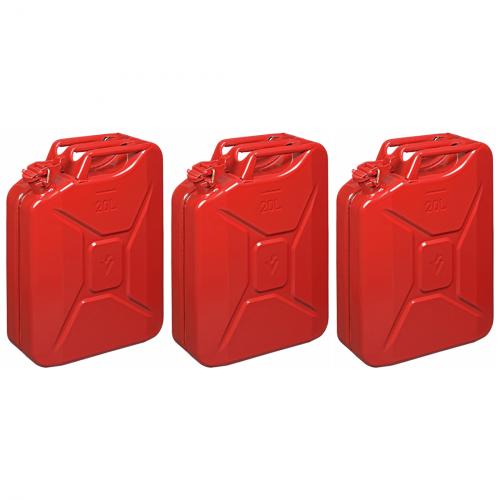 3 x Benzinkanister 20L metall rot UN- & TUEV/GS-geprueft