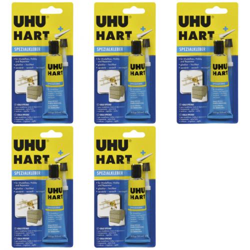 5 x Uhu Hart Spezialkleber 35g Blister