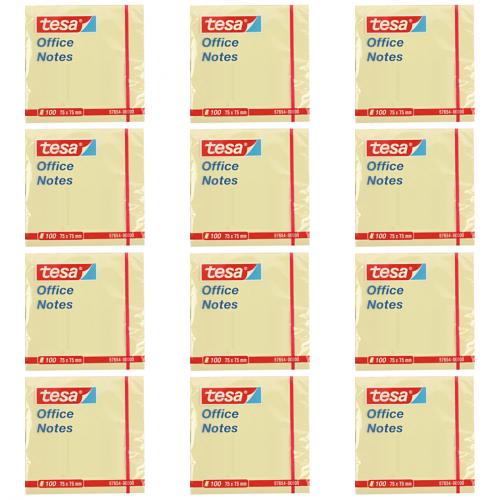 12 x Haftnotizen TESA 75x75mm Office Notes 100 Blatt
