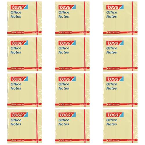 12 x Haftnotizen TESA 75x75mm Office Notes 100 Blatt