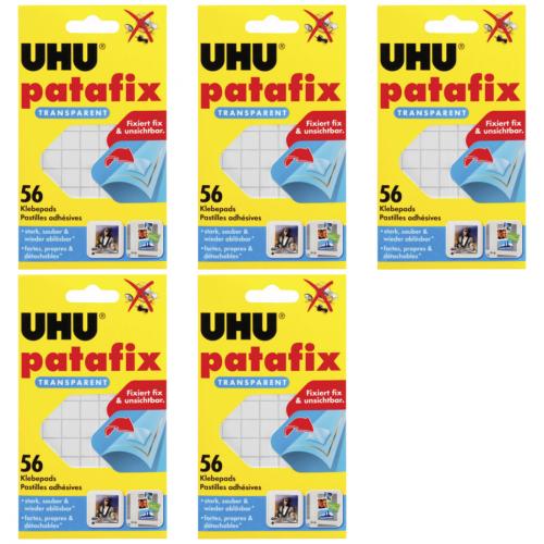 5 x Uhu Patafix Transparent 56 Stck