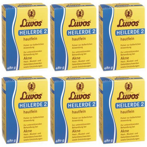 6 x Luvos Heilerde 2 hautfein 480g