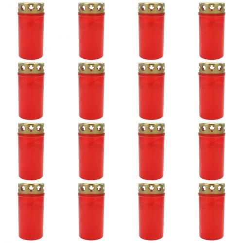 20 x Grablicht Brenner Nr 3 rot mit Golddeckel 11x5,5cm 161gr