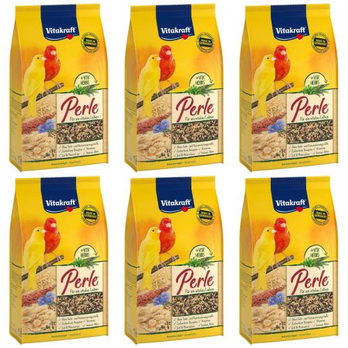 6 x Vitakraft Kanarien Perle Premium Hauptfutter 500g Beutel