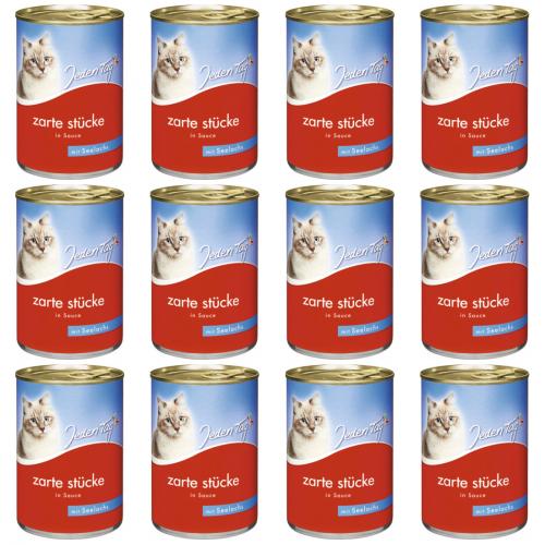 12 x JedenTag Katzenfutter Seelachs in Sauce 415g Dose