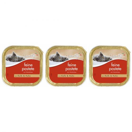 3 x JedenTag Katzenfutter Kalb und Huhn 100g Schlchen