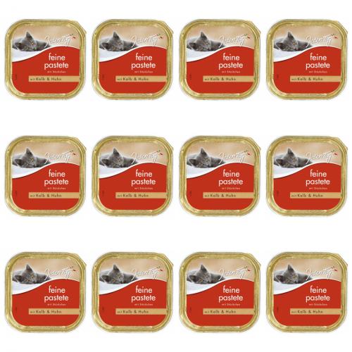 12 x JedenTag Katzenfutter Kalb und Huhn 100g Schlchen