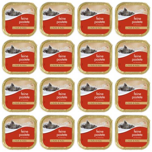 16 x JedenTag Katzenfutter Kalb und Huhn 100g Schlchen