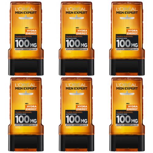 6 x LOreal Men Expert Duschgel Hydra Energy 300ml