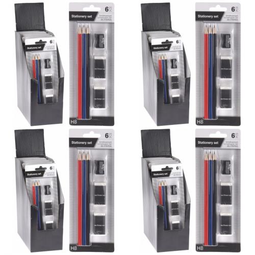 4 x Schreibwaren Set 6-teilig