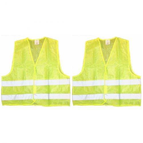 2 x Verkehrssicherheitsweste neon gelb en471 / de iso 20471