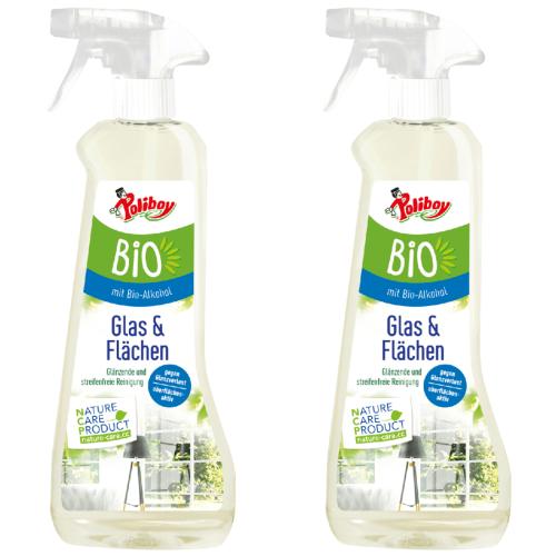 2 x Poliboy Bio Glas und Flchen Reiniger, 500ml Flasche