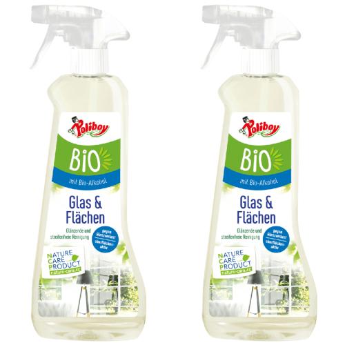 2 x Poliboy Bio Glas und Flchen Reiniger, 500ml Flasche