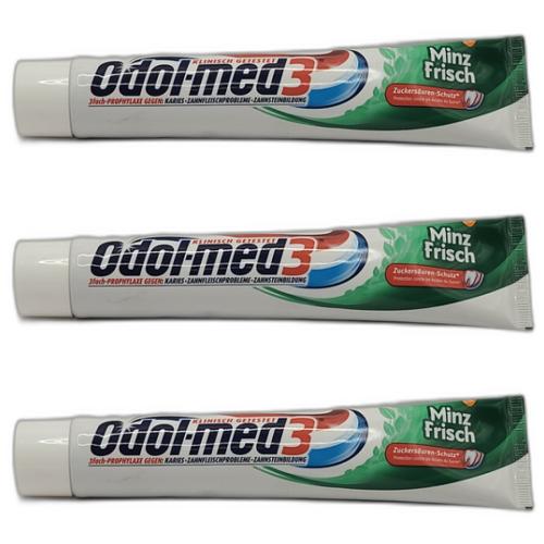 3 x Odol Med3 Zahncreme Minzfrisch 75ml Tube