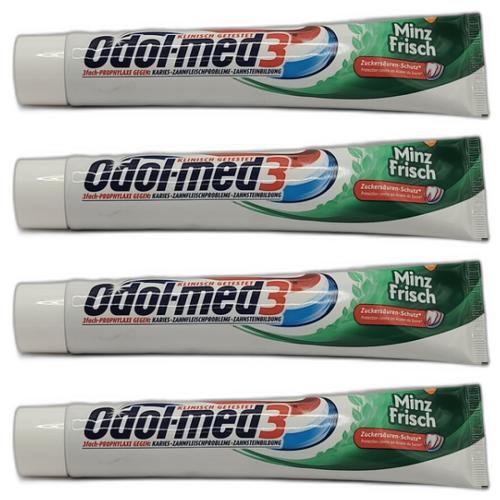 4 x Odol Med3 Zahncreme Minzfrisch 75ml Tube