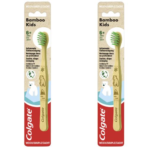 2 x Colgate Zahnbrste Bamboo Kids sanft 1er Pack