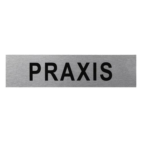 Aluminium Trschild " Praxis " 160x40mm
