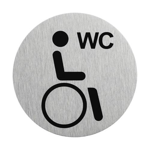 Aluminium Trschild " Bild Behinderten WC " 75mm