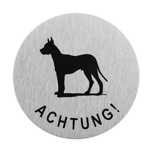 Aluminium Trschild " Achtung Hund " 75mm