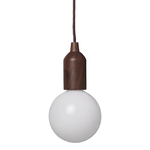 Retrolampe XL Holzmotiv mit Kordel 90cm