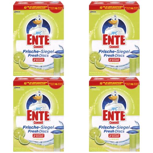 4 x WC Ente Frische Siegel Fresh Disks Limone/Limette 2x36ml
