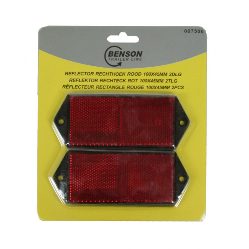 Reflektor Rechteck rot 100 x 45 mm 2 Stck