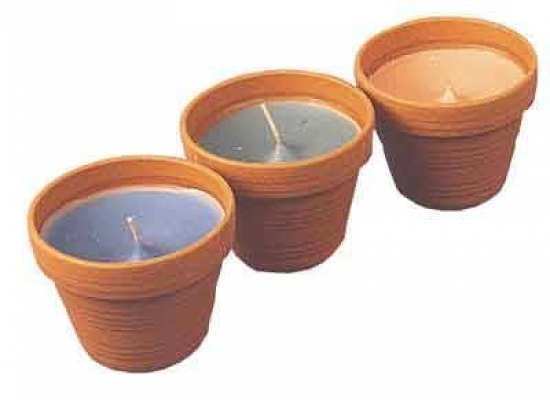 Citronella-Kerzen-Tontpfe 3er Set