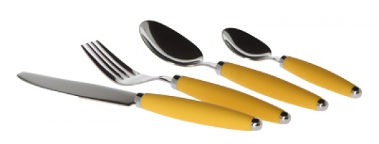Besteckset Edelstahl, gelb  16-teilig