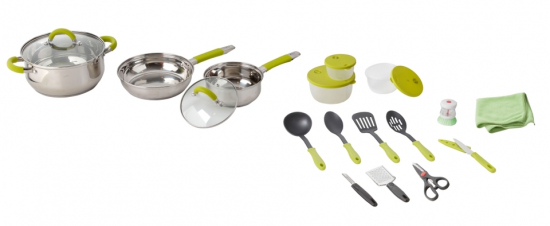 Brunner Kchenset OMNIBOX 18+2 Set Kochen Kche Tpfe Pfannen Besteck 