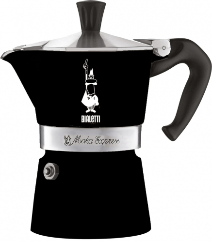 Bialetti Moka Express Espressokocher für 1 Tasse Farbe Schwarz