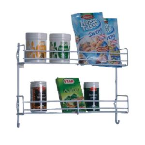 Gewrzregal mit zwei integrierten Haken